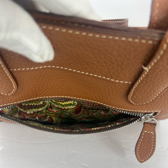 DOONEY & BOURKE 1975 MINI EAST/WEST TASSEL PEBBLED TEXTURED TOTE BAG,“TAN” COLOR - Picture 11 of 16